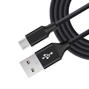 Original Black Micro USB Data  Cable 6Ft Long Nylon Braided For Mobile Phone MP3