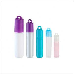 China Mini Fancy Cylinder Clear Essential Oil Roller Bottles Stainless Steel Roller Eye Cream Perfume supplier