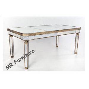China 86 Inches Mirrored Rectangular Glass Dining Table For Restaurant / Home wholesale