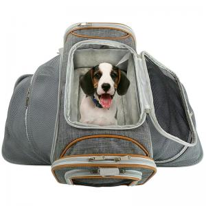 Self Lock Zipper Closure Dog Carrier Bag Airline Approved With Luggage Strap