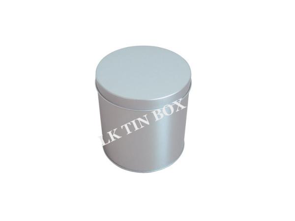 Small Tinplate Round Tall Tea And Coffee Tin Box With Embossing And Debossing
