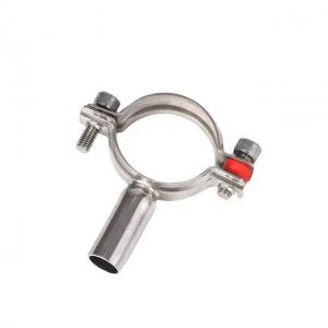 China Round Head Code SS201304 Stainless Steel Tube Hanger Clamp 45mm Length with Polishing supplier