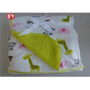 Soft Printed Warm Baby Blanket Minky Fleece Baby Throw Plush Sherpa Fleece Layer For Boys Girls