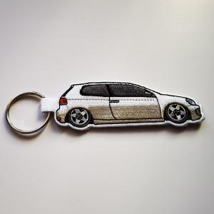 China Embroidery Twill Fabric Custom Car Keychains Remove Before Flight Keychain supplier