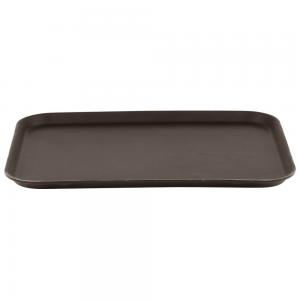 Brown Room Service Equipments , Oblong Non - Skid Fiberglass Room Service Tray 38 x 51.5cm