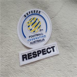 China Fashion Custom Clothing Patches Football Federation Washable Tatami Flocking Label For Garment supplier