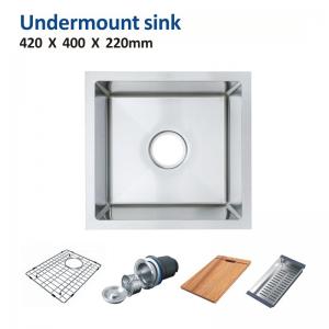 China 270mm Undermount Stainless Steel Kitchen Sink Cabinet Single Bowl Farmhouse Sink supplier