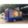 Blue Digital Mobile Advertising Truck , Advertising Full Color LED Screen Truck