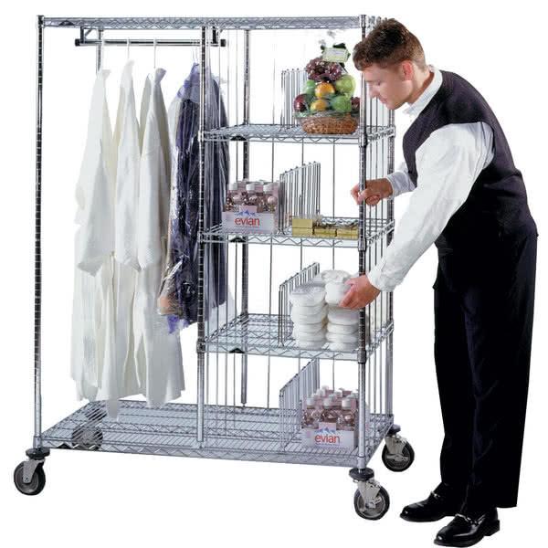 Laundry Hotel Cart Commercial Wire Shelving 24" x 48" x 60" , Steel Shelving