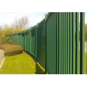 6m Pvc Coated Steel Palisade Fencing D / W Pale 65mm For Commercial Properties