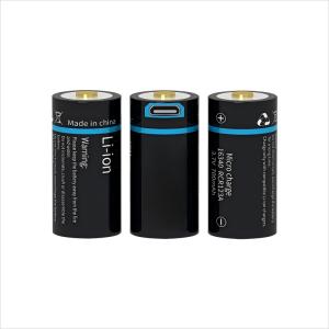 Micro USB Rechargeable Lithium Ion Battery 3.6V 700mAh 16340 Li-ion Battery Cell Alarm Flashlight