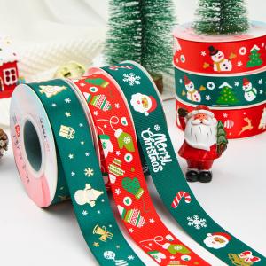 2cm 2.5cm Christmas Printed Ribbons ISO14001 Personalised Xmas Ribbon