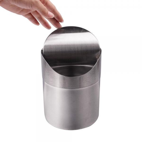 Popular Desktop Trash Can With Lid Small Tiny Countertop Desktop Garbage Bin