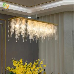 E14 Clothing Store Crystal Pendant Light Golden Metal Luxury