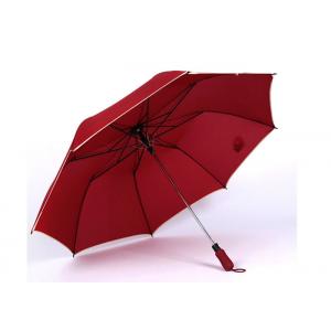 2 Folding Custom Logo Golf Umbrellas , Golf Umbrella For Rain With Relective Piping Cover
