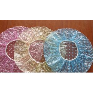China PE Clear Disposable Shower Caps , Disposable Plastic Hair Caps For Hotel / Cooking supplier