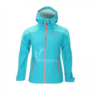 China Breathable Rain Waterproof Jackets Womens 2.5 Layer Fix Hood Rain Jacket Customized supplier