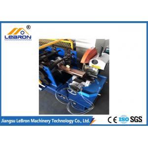China Blue And Yellow Downspout Roll Forming Machine , Metal Down Pipe Machine Long Service supplier