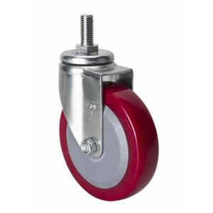 4" 70kg Threaded Swivel TPU Caster 3634-84 for Caster Application in Red Color