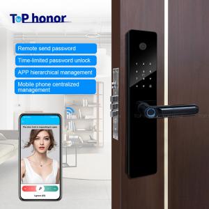 Smart Code Door Lock Tuya Peephole Front Door Lock Biometric Anti Peep Code Card Key Access Semi Auto Door Lock