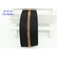 China Handbags 32 Inch Rose Gold Zipper , Heavy Duty Zipper By The Yard Black / Brown Polyester Tape on sale