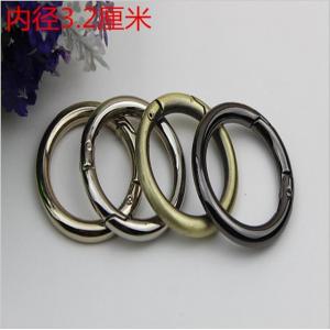 China Wholesale nickel 32mm diameter easy open metal spring gate o ring carabiner O ring supplier