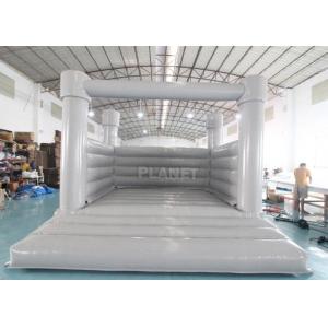 China 0.55mm PVC Inflatable White Wedding Jumper Bouncy Castle / Commercial White Castle Inflatable Bounce House supplier