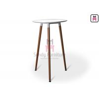 China 2ft White MDF Restaurant Bar Tables H100cm With Solid Wood Legs on sale