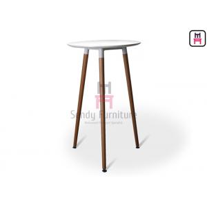 China 2ft White MDF Restaurant Bar Tables H100cm With Solid Wood Legs supplier