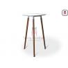 2ft White MDF Restaurant Bar Tables H100cm With Solid Wood Legs