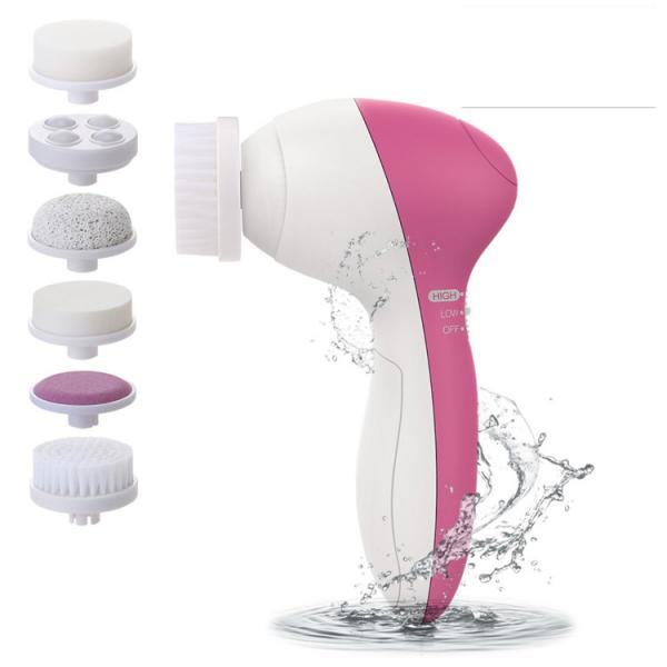 5 In 1 Waterproof Sonic Silicone Facial Cleansing Brush Electric