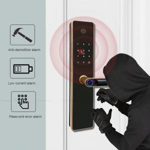 China Tuya App Front Door Smart Lock With Handle Fingerprint IC Card Password Access supplier