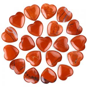 China 0.8 Inch Natural Red Jasper Gemstone Heart Shaped Stone Healing Crystal supplier