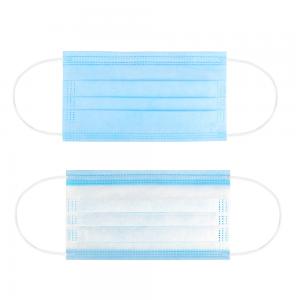 Blue Color Antibacterial Face Mask Disposable With Melt Blown Fabric