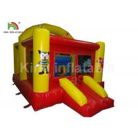 China Fire Retardant Red Inflatable Castle Trampoline With Slide For Children Party Rental on sale