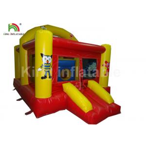 China Fire Retardant Red Inflatable Castle Trampoline With Slide For Children Party Rental supplier
