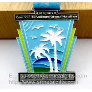 Metal Challenge Awards Medal with ribbon, custom enamel color filled challenge medals