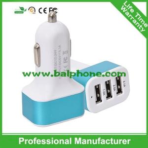 China universal usb car charger 3 usb port car charger usb hub supplier