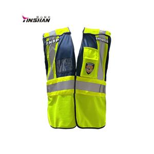 China Fluorescent Yellow Customized Logo High Visibility Reflective Vest for Security Guards supplier