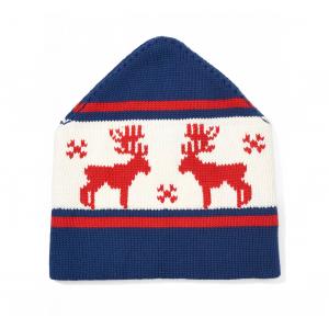 Ski Jacquard Knit Beanie Hats Deer Pattern 50 % Merino Wool 50% Cotton Material