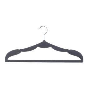 China Raised Shoulders 44.5cm Velvet Space Saving Hangers wholesale