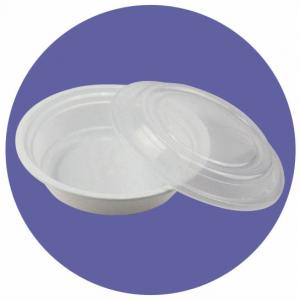 China DISPOSABLE PLASTIC ROUND BOX, BLACK/WHITE BASE, WITH CLEAR LID/COVER, GOOD QUALITY, FOOD GRADE MATERIAL supplier