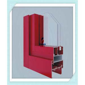 China Anodized Flat Open Window Aluminum Profile For Glass Wall Red Color ISO Certification supplier