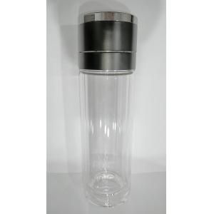 China Largesize Glass Water Bottle Stainless Steel Push Opening With Cloth Sleeve Pouch supplier