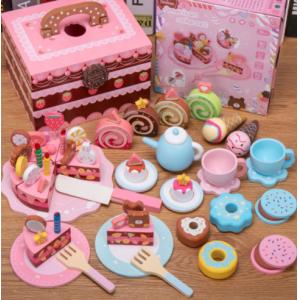 Cocina plástica Toy Imitation Cake Toy Wood de la educación temprana que corta y que mira la cocina plástica del juego