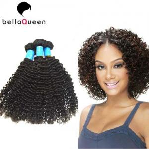 China Kinky Curly Natural Black Brazilian Virgin Human Hair Weaving Without Chemical on sale 