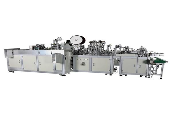 China Máscara não tecida da poluição que faz a máquina com dispositivo da soldadura da faixa da orelha de duas máscaras supplier