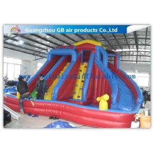 China Exciting 3 Lanes Backyard Inflatable Water Slides With Swimming Pool supplier