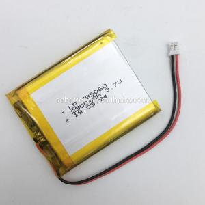 China SUN EASE CE and ROHS 3.7v 785060 2500 mAh battery with PCB and JST PHR 2.0 connector wholesale