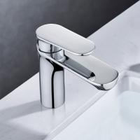 China Brass Modern Single Handle Basin Mixer Hot Cold Basin Taps In Chrome on sale